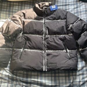 Black and White Men's Puffer Jacket